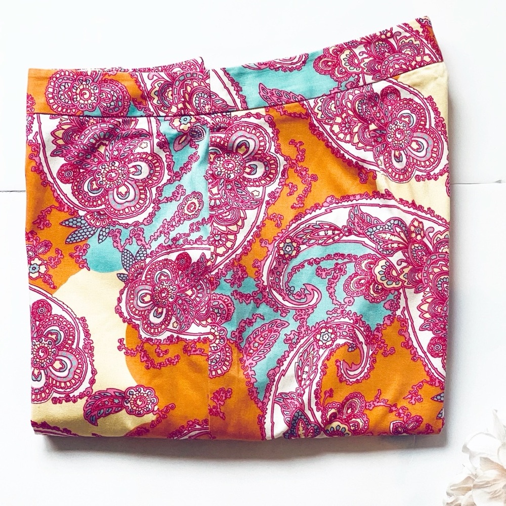 Vintage 70s Paisley Print Capri Pants Trousers